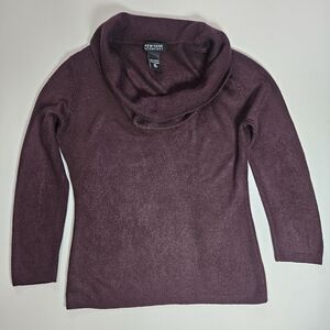 New York & Company Sweater Womens Size XS Burgundy Mock Neck‎ Casual Lightweight
